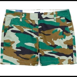 J crew camouflage camo cotton shorts size 6 euc